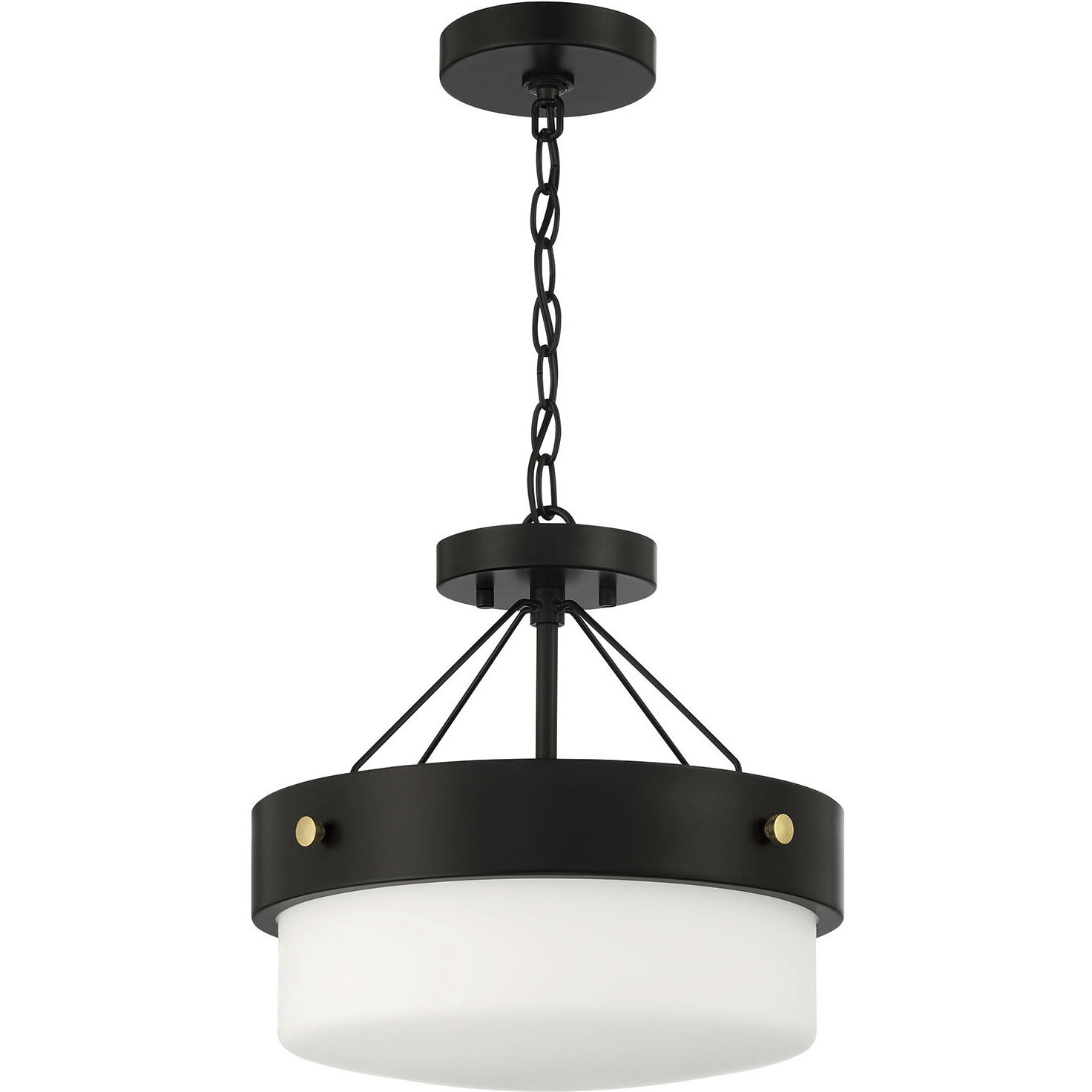 Oak Street 2 Light 13 inch Flat Black Convertible Semi Flush Ceiling Light